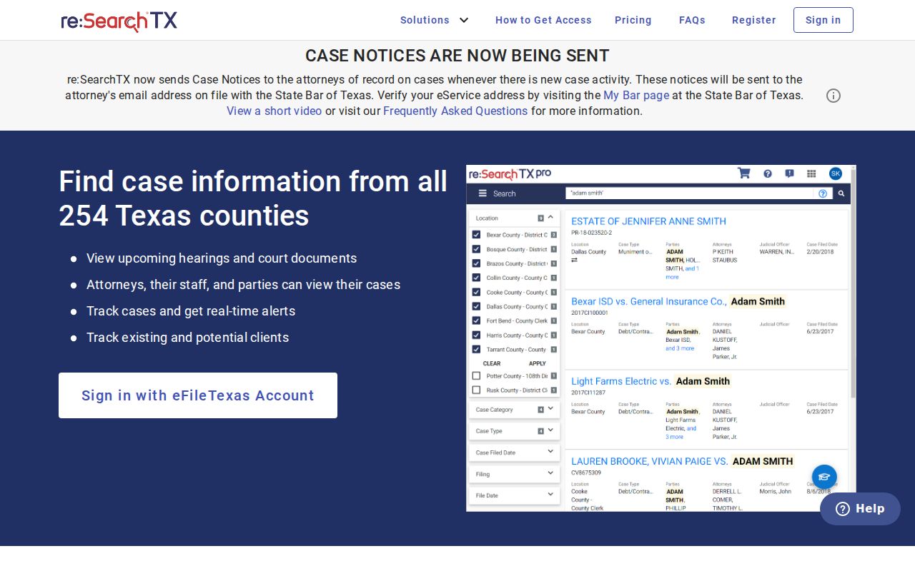 Floyd County case filing and hearing search