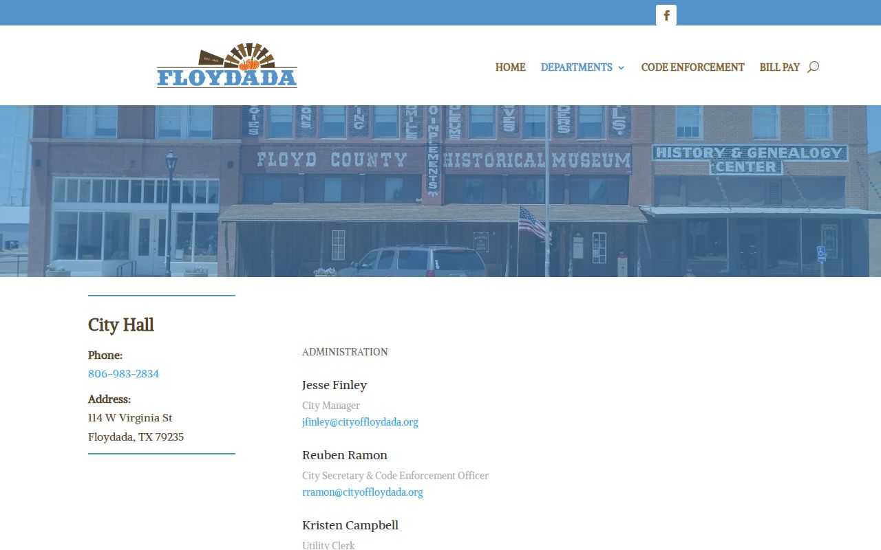 Floydada court records City Hall contact route